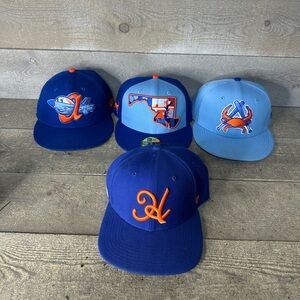 Aberdeen IronBirds New Era 59Fifty Fitted 7 1/4 Hat Lot Of 4 MiLB Hyannis Hawks